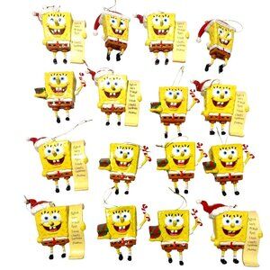Set Of 16 SpongeBob SquarePants Christmas Ornaments Vintage Resin Originals 3"
